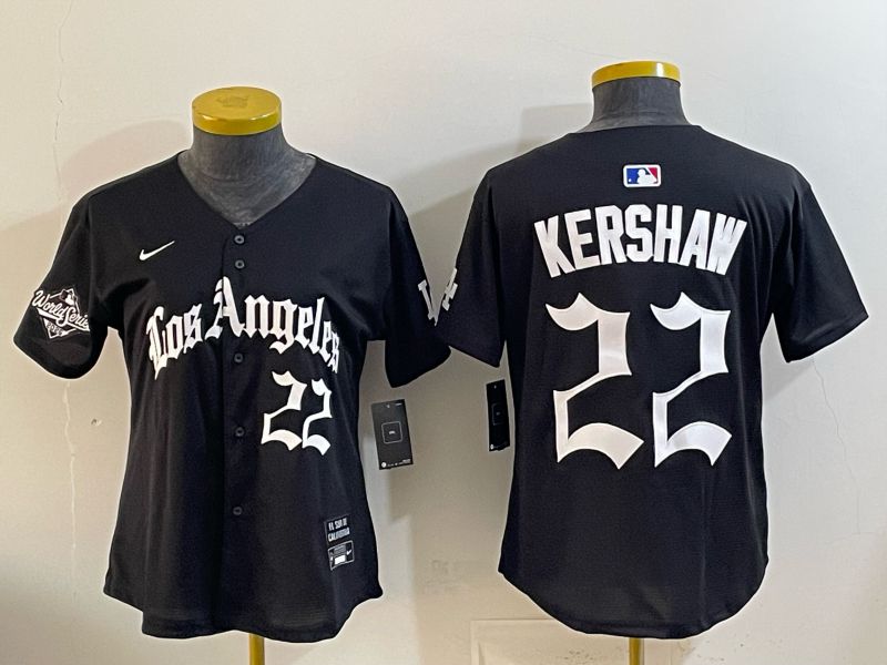 Youth Los Angeles Dodgers #22 Kershaw Black 5th Jointly Name 2026 Nike MLB Jersey style 05->youth mlb jersey->Youth Jersey